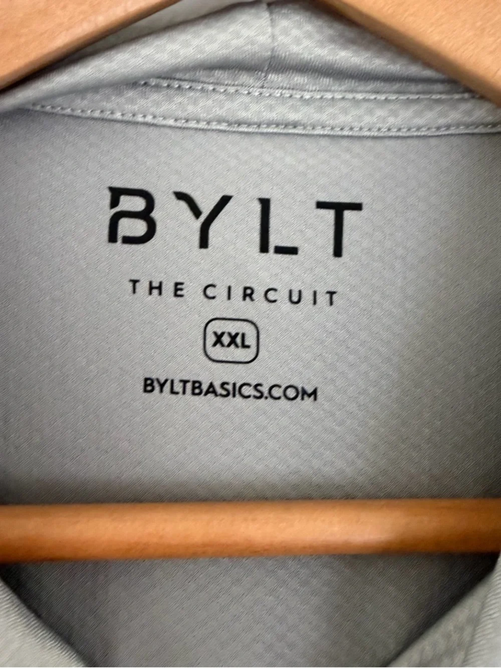 BYLT The Circuit Henley Hoodie Mens XXL Gray Lightweight Pullover Athletic 1/4 - Picture 4 of 6